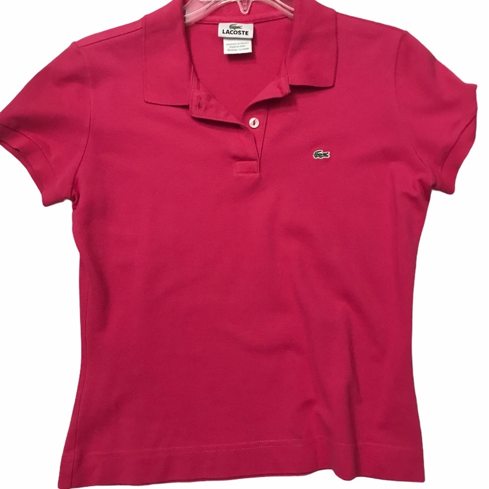 Pink Lacoste polo shirt